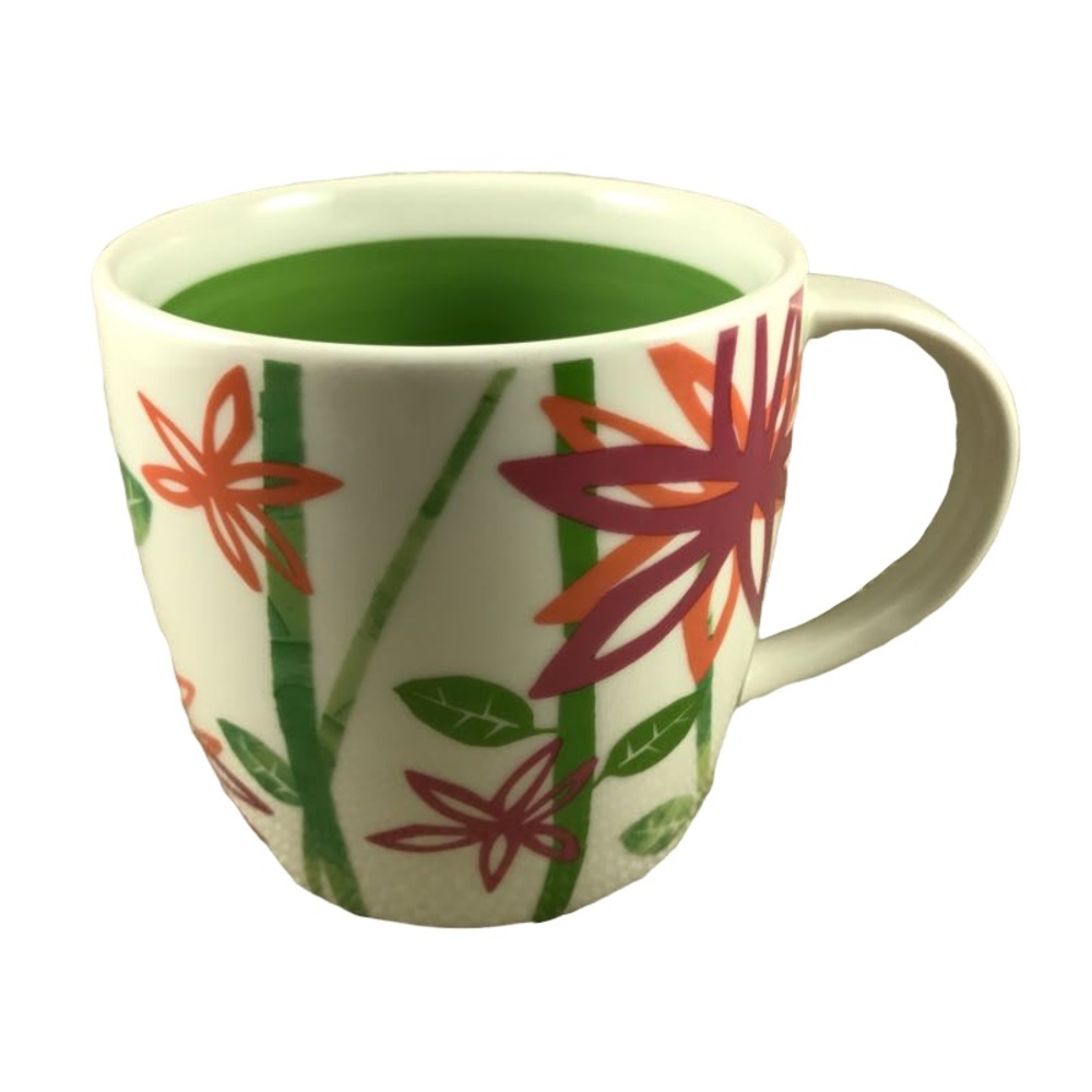 Starbucks Floral Bamboo With Stripes 12oz Mug 2007